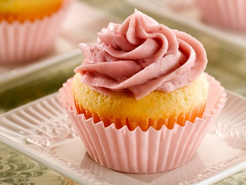 Raspberry Almond Pound Cake Cupcakes