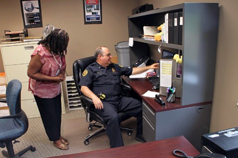 Steve Warren and Tina Robertson. (Photo by CPD-Jim Knoll)