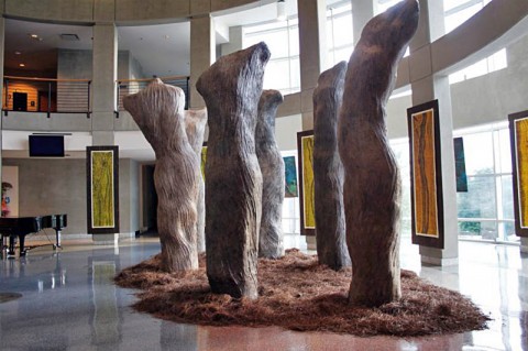 Visitors to The Renaissance Center can’t miss Alan LeQuire’s impressive “Dream Forest” in the Rotunda, which they can walk amongst and read the “dreams” inscribed on the 12-foot high torso trees.