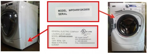 Location of model and serial number