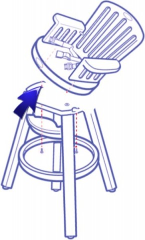 The high chair’s seat can loosen or detach from the base, posing a fall hazard to the child.