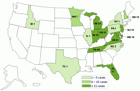 Multistate Fungal Meningitis Outbreak - Current Case Count