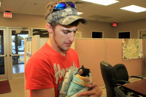 Owner Douglas Jackson with Gizzy. (Photo by CPD – Jim Knoll)