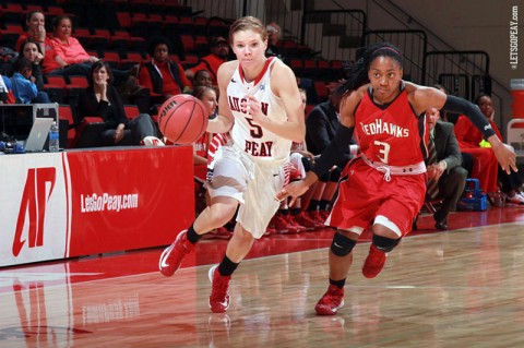 Junior Nicole Olszewski finished with 19 points and eight assists in the Lady Govs exhibition win against Martin Methodist, Monday. (Courtesy: Brittney Sparn/APSU Sports Information) Junior Nicole Olszewski finished with 19 points and eight assists in the Lady Govs exhibition win against Martin Methodist, Monday. (Courtesy: Brittney Sparn/APSU Sports Information)
