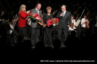 The audience applauds the Mabry’s on Stage with APSU President Tim Hall and his wife Lee