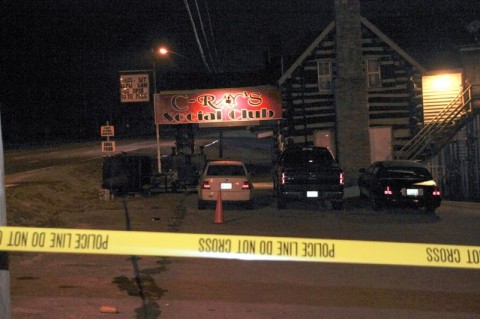 Clarksville Police processing the crime scene of a shooting death at C-Ray’s Social Club on Fort Campbell Boulevard Friday Night, November 3rd. (Photo by CPD-Jim Knoll)