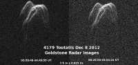 A sampling of Goldstone radar images obtained during the asteroid Toutatis’s December 2012 flyby.