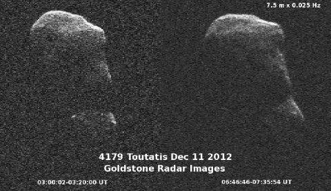 A sampling of Goldstone radar images obtained during the asteroid Toutatis's December 2012 flyby.