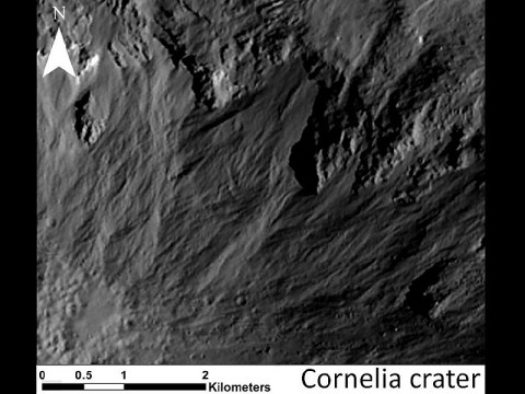 This image shows a close-up of long, narrow, sinuous gullies that scientists on NASA's Dawn mission have found on the giant asteroid Vesta. (Image credit: NASA/JPL-Caltech/UCLA/MPS/DLR/IDA)