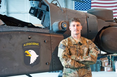 Pvt. Jesse Ingram, D Company 1st Battalion, 101st Combat Aviation Brigade, Task Force No Mercy, AH-64 Apache mechanic, a native of Kendalia, Texas, inventories and sorts parts at a maintenance hangar at Forward Operating Base Salerno, Afghanistan, October 18th, 2012. (published in Why We Serve: Pvt. Jesse Ingram by rceast)