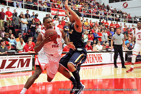 APSU's Travis Betran had 27 points in a losing effort against Murray State in their meeting Saturday, January 12th. Austin Peay men's Basketball.