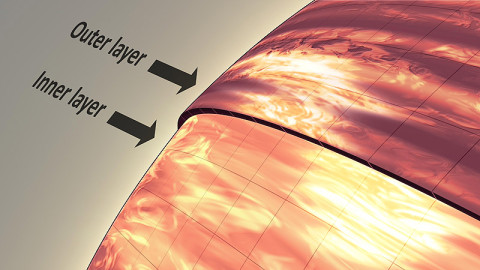 This artist's conception illustrates the brown dwarf named 2MASSJ22282889-431026. NASA's Hubble and Spitzer space telescopes observed the object to learn more about its turbulent atmosphere. Brown dwarfs are more massive and hotter than planets but lack the mass required to become sizzling stars. Their atmospheres can be similar to the giant planet Jupiter's. (Image credit: NASA/JPL-Caltech)