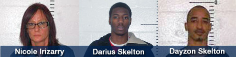 Nicole Irizarry, Darius Skelton and Dayzon Skelton were arrested on various charges for the death of Kristin Irizarry.