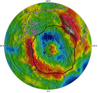 This map shows the distribution of dark materials throughout the southern hemisphere of the giant asteroid Vesta. (Image credit: NASA/JPL-Caltech/UCLA/MPS/DLR/IDA)