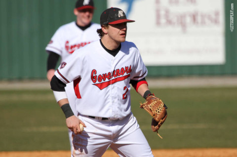 Third baseman Kevin Corey made several impressive defensive plays in Tuesday's victory at Middle Tennessee. (Courtesy: Austin Peay Sports Information)