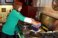 Suzanne Simpson baking at home
