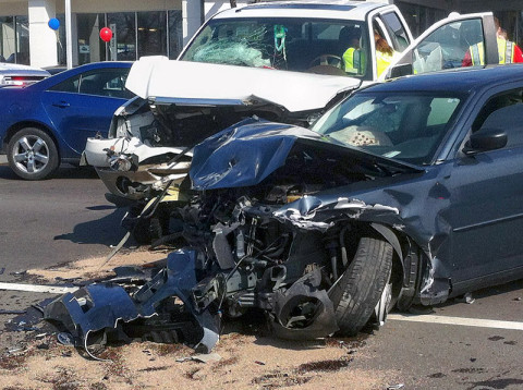 Multile Car accident on Riverside Drive Saturday. (Photo by CPD Sgt Johnny Ferguson)