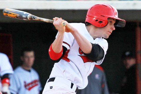 Sophomore center fielder Dylan Riner had three hits and a walk-off sacrifice fly in the Govs victory against Indiana State, Tuesday night. (Courtesy: Brittney Sparn/APSU Sports Information)