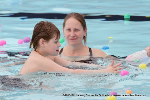 A young man chases a floating egg at the Clarksville Department of Parks and Recreation's Indoor Aquatic Center during last year's Wettest Egg Hunt.