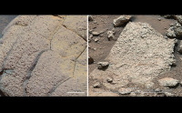 These fine-grained sediments, likely deposited under water, suggest that Mars could have supported ancient microbial life.  Data gathered by Curiosity indicate a habitable environment characterized by neutral pH, chemical gradients that would have created energy for microbes, and a distinctly low salinity, which would have helped metabolism if microorganisms had ever been present. (Image Credit: NASA/JPL-Caltech/Cornell/MSSS)