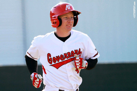 Third baseman Jordan Hankins' two-run home run provided the game-winning runs in No. 30 Austin Peay's victory at Memphis, Tuesday. (Courtesy: Brittney Sparn/APSU Sports Information)