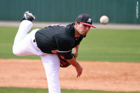 APSU's Casey Delgado struck out six in lifting Austin Peay to a victory over Tennessee Tech on Friday night. Austin Peay Baseball. (Courtesy: Brittney Sparn/APSU Sports Information)