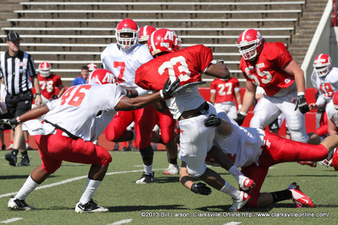 APSU Football's Red and White scrimmage. APSU Football's Red and White scrimmage.