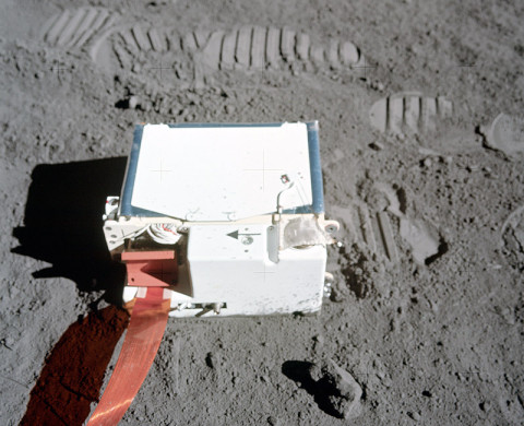 The Lunar Atmospheric Composition Experiment (LACE) deployment during the Apollo 17 mission. (Image credit: NASA) The Lunar Atmospheric Composition Experiment (LACE) deployment during the Apollo 17 mission. (Image credit: NASA)