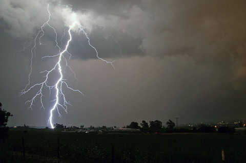 Lightning strikes. (NOAA)