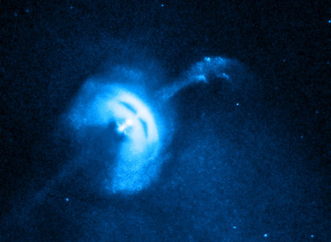 NASA’s new Explorer Mission of Opportunity will study rapidly rotating neutron stars called pulsars. NASA’s Chandra X-ray Observatory captured this image of the Vela pulsar about 1,000 light years from Earth. (Credit: NASA/CXC/University of Toronto/M. Durant, et al)