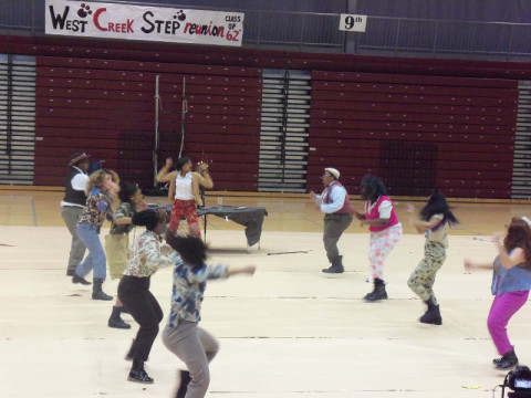 The West Creek High School Step Team performs at the 4th Annual Step & Dance Crew Challenge