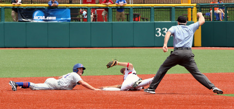 APSU's Reed Harper gets the out at second base. (Lisa Kemmer - Clarksville Sports Network) APSU's Reed Harper gets the out at second base. (Lisa Kemmer - Clarksville Sports Network)