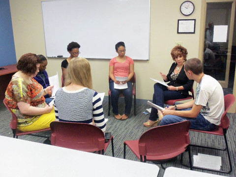 Kelly Maselli teachs LEAP Interns students how to network.