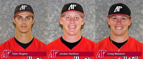 APSU's Tyler Rogers, Jrodan Hankins and Craig Massoni