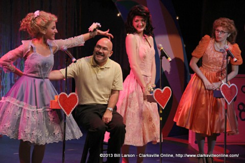 An audience member is dragged on stage to serve as the girl's teacher Mr Lee. who Missy has a crush on. In this case by chance the gentleman's name was actually Mr. Timothy Lee. 