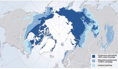 Permafrost zones occupy nearly a quarter of the exposed land area of the Northern Hemisphere. NASA's Carbon in Arctic Reservoirs Vulnerability Experiment is probing deep into the frozen lands above the Arctic Circle in Alaska to measure emissions of the greenhouse gases carbon dioxide and methane from thawing permafrost - signals that may hold a key to Earth's climate future. (Image credit: Hugo Ahlenius, UNEP/GRID-Arendal)