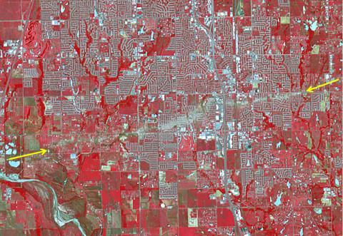 The Newcastle-Moore EF-5 tornado ripped through central Oklahoma on May 20, 2013, killing 24 people and leaving behind more than $2 billion in damage. (Image Credit: NASA/GSFC/METI/ERSDAC/JAROS, and U.S./Japan ASTER Science Team)