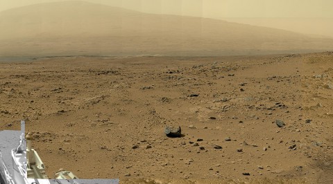 This is a reduced version of panorama from NASA's Mars rover Curiosity with 1.3 billion pixels in the full-resolution version. It shows Curiosity at the "Rocknest" site where the rover scooped up samples of windblown dust and sand. Curiosity used three cameras to take the component images on several different days between October 5th and November 16th, 2012. (Image credit: NASA/JPL-Caltech/MSSS) This is a reduced version of panorama from NASA's Mars rover Curiosity with 1.3 billion pixels in the full-resolution version. It shows Curiosity at the "Rocknest" site where the rover scooped up samples of windblown dust and sand. Curiosity used three cameras to take the component images on several different days between October 5th and November 16th, 2012. (Image credit: NASA/JPL-Caltech/MSSS)