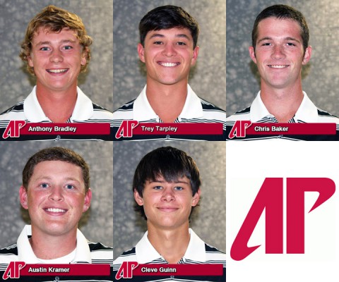 Austin Peay Golfers Anthony Bradley, Trey Tarpley, Chris Baker, Austin Kramer and Cleve Guinn qualify for Tennessee State Amateur Golf Tournament.