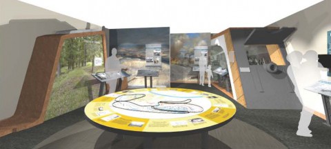 Artist concept of the new Exhibits in the Fort Donelson Visitor Center. (NPC) Artist concept of the new Exhibits in the Fort Donelson Visitor Center. (NPC)