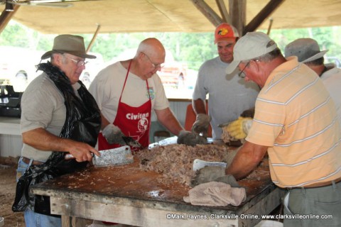 Civitan members preparing the BBQ.