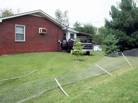 The truck crashed into a residence on Forest Hills Drive.