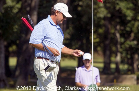 Greg Guinn walks off the green at Swan Lake Golf Course during the Mann Smith & Cummings Sr. Tournament of Champions.