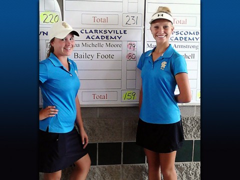 Anna Michelle Moore and Bailey Foote, Clarksville Academy Women’s Golf. (Chris Austin - Clarksville Sports Network)