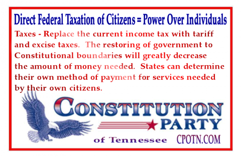 Federal Direct Citizen Taxes = Unconstitutional Power Over Reach 