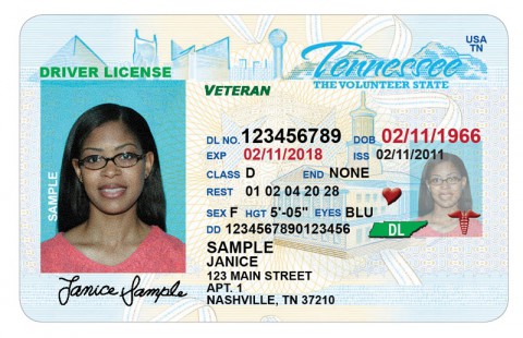 Tennessee Veteran Designation on Driver License