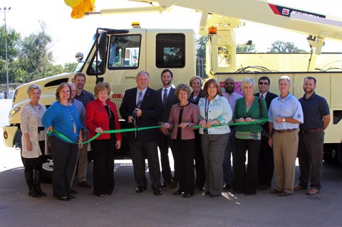 Clarksville Department of Electricity Green Certification ribbon cutting.