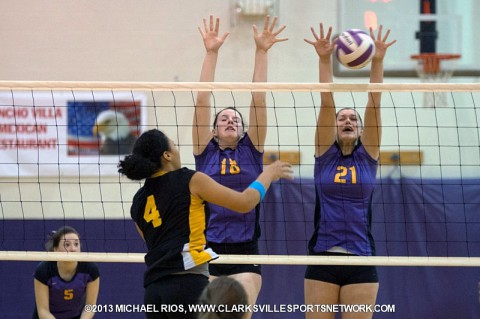 Clarksville High School High School defeats Kenwood High School in District 10-AAA Volleyball.