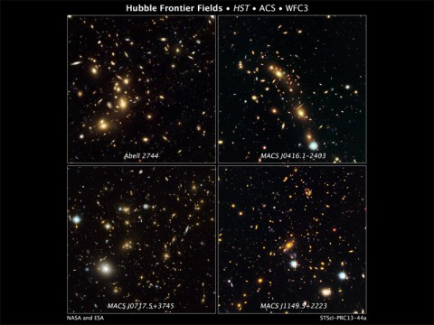 These are NASA Hubble Space Telescope natural-color images of four target galaxy clusters that are part of an ambitious new observing program called The Frontier Fields. These are NASA Hubble Space Telescope natural-color images of four target galaxy clusters that are part of an ambitious new observing program called The Frontier Fields.