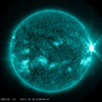 An X2-class solar flare recorded by NASA’s Solar Dynamics Observatory on Sept. 29, 2013.